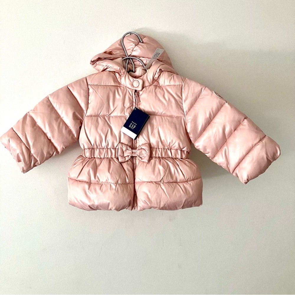 GAP Baby Girl Recycled Cozy Puffer Jacket Pink Size 18- 24 Months NWT